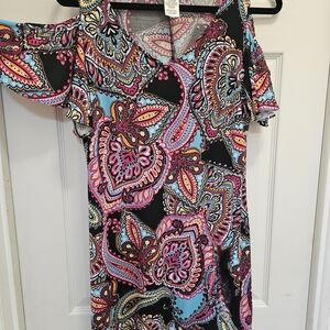 Paisley Cold Shoulder Top